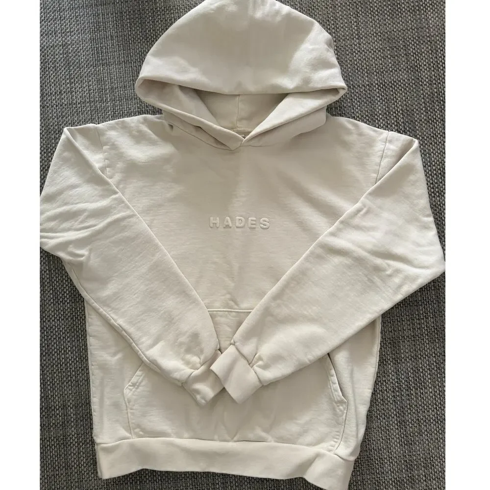 HADES LA Drip puff printed hoodie in off white UNISEX. Men's size S Streewear